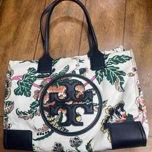 Tory Burch Ella Printed Tote (Navy Happy Times)